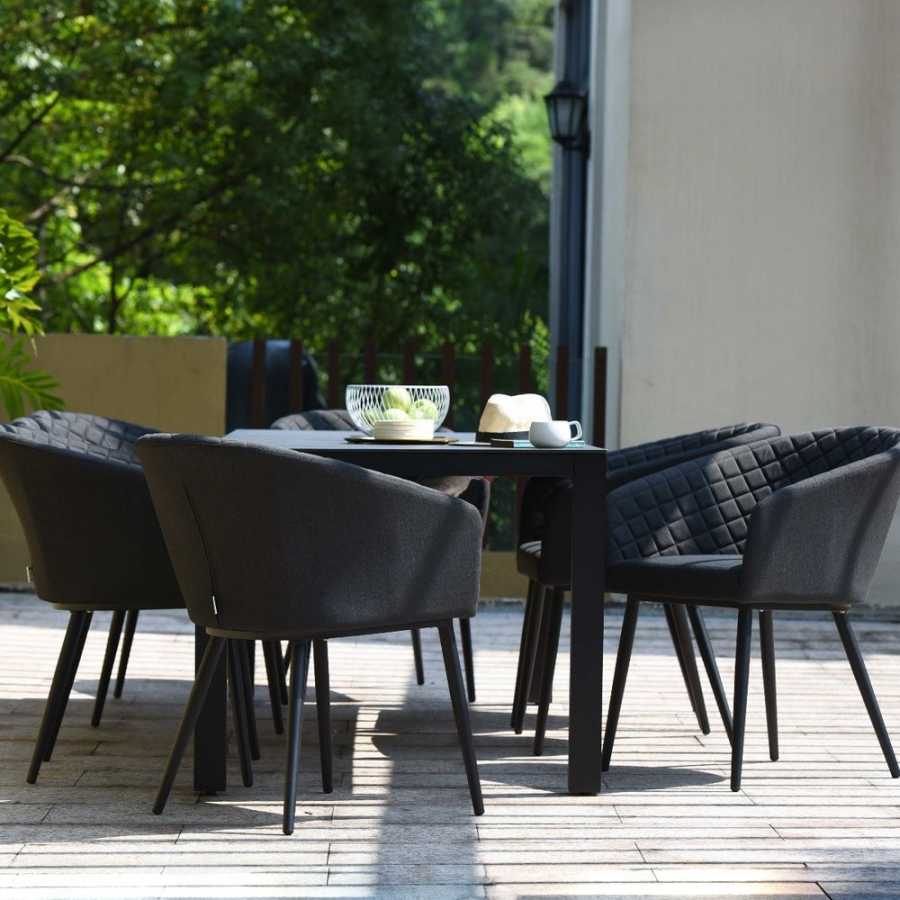 Maze Ambition Dining Set With Fire Pit Table - Charcoal