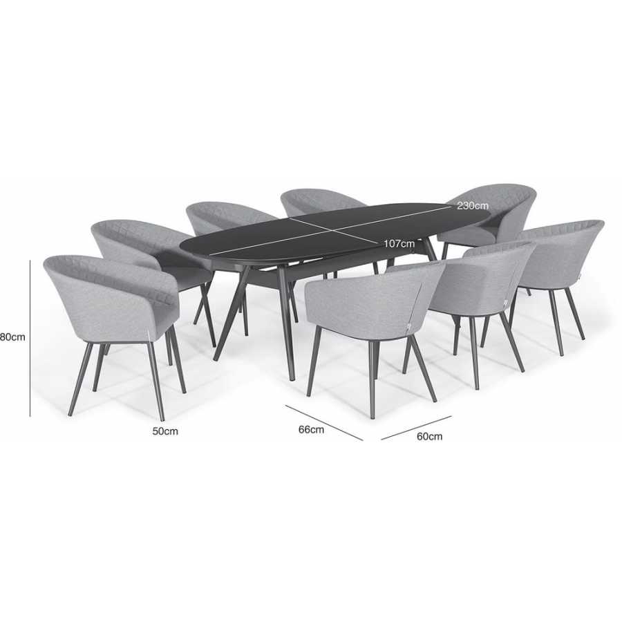 Maze Ambition 8 Seater Outdoor Dining Set - Lead Chine