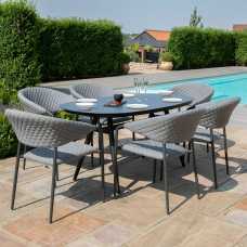 Maze Pebble 6 Seater Outdoor Dining Set - Flanelle