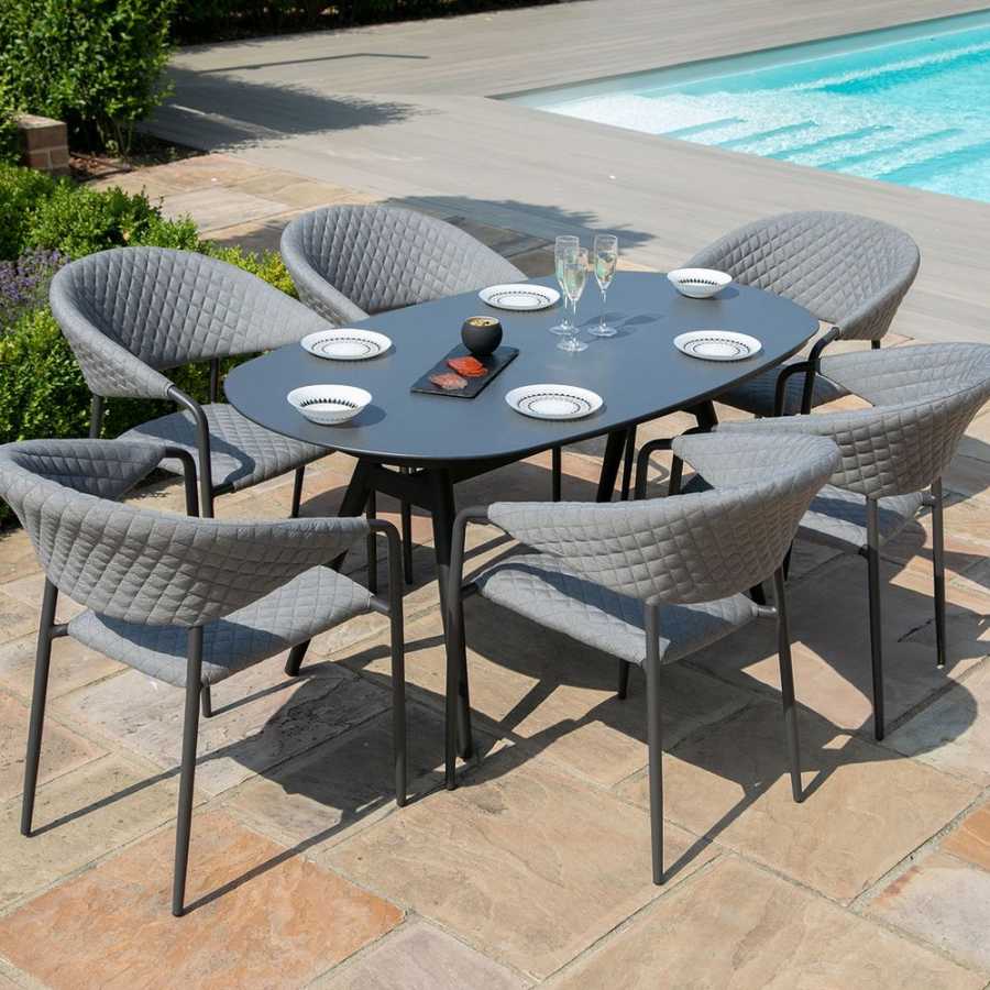 Maze Pebble 6 Seater Outdoor Dining Set - Flanelle