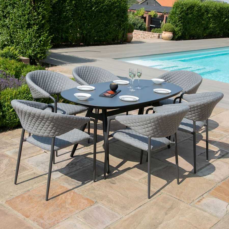 Maze Pebble 6 Seater Outdoor Dining Set - Flanelle