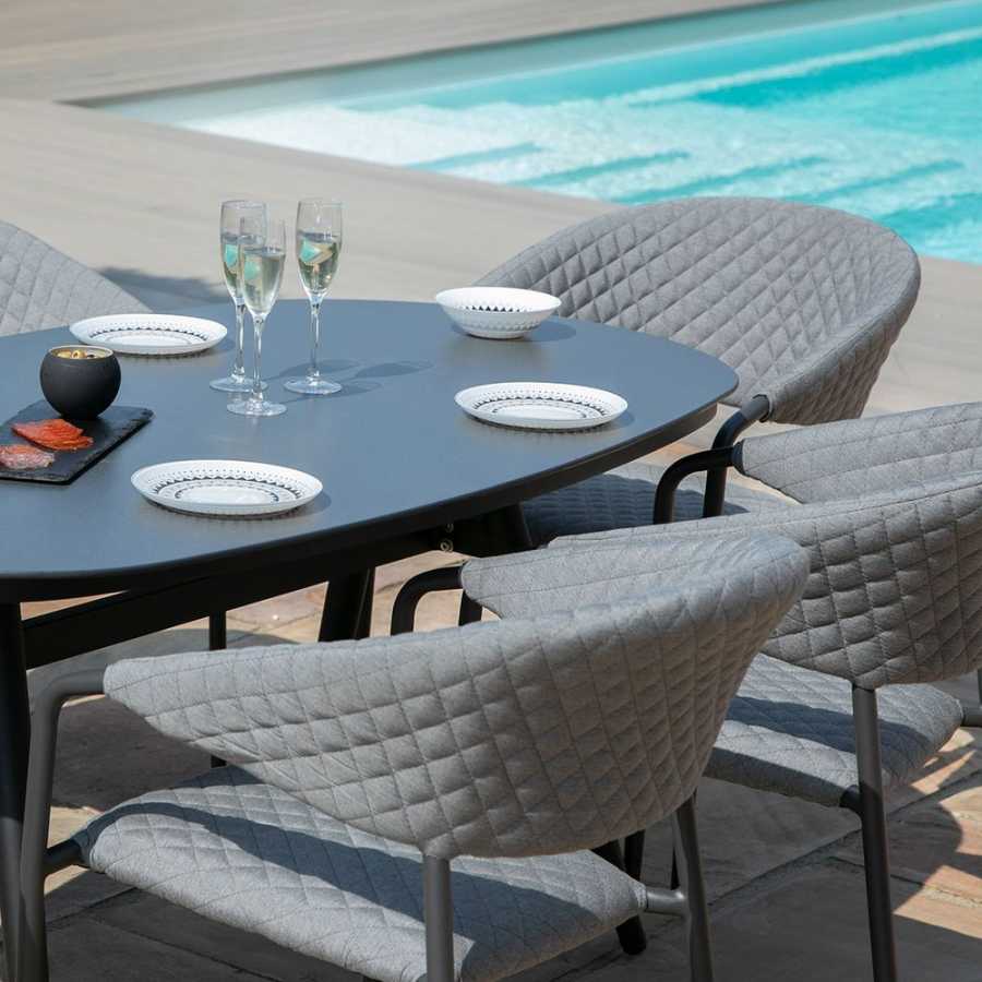 Maze Pebble 6 Seater Outdoor Dining Set - Flanelle