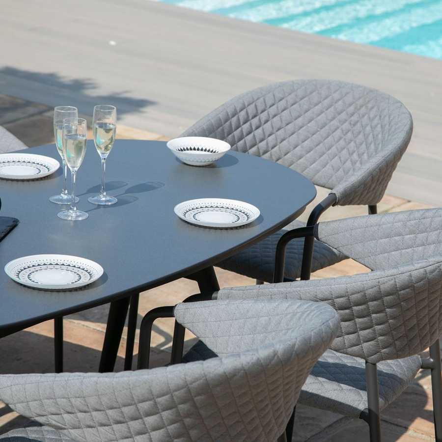 Maze Pebble 6 Seater Outdoor Dining Set - Flanelle