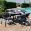 Maze Pebble 6 Seater Outdoor Dining Set - Charcoal