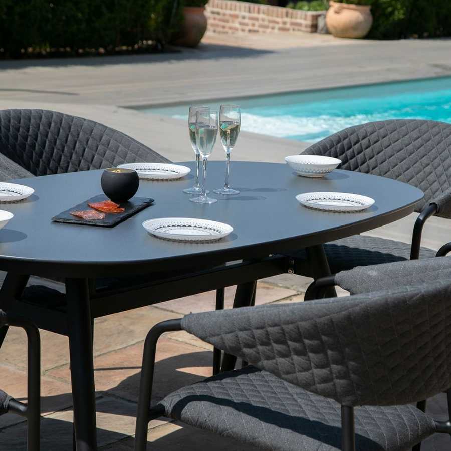 Maze Pebble 6 Seater Outdoor Dining Set - Charcoal