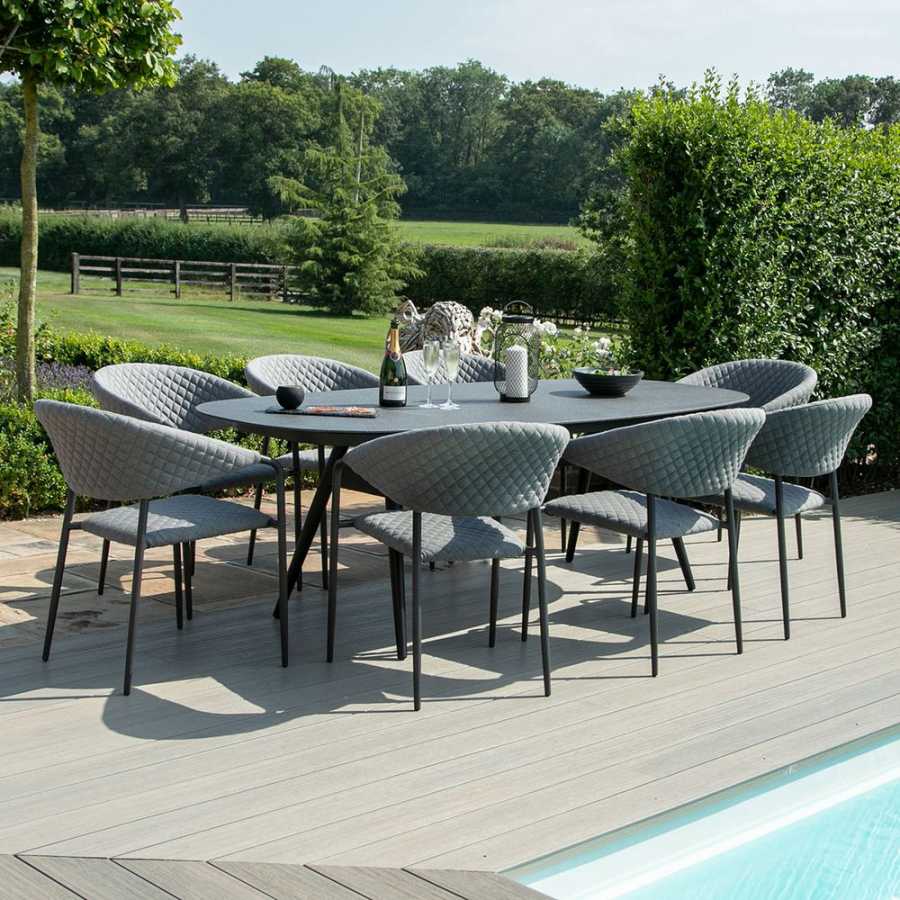 Maze Pebble 8 Seater Outdoor Dining Set - Flanelle
