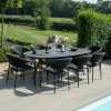 Maze Pebble 8 Seater Outdoor Dining Set - Charcoal