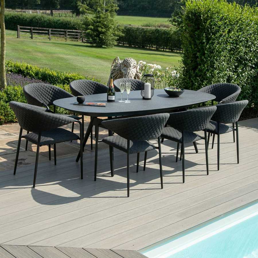 Maze Pebble 8 Seater Outdoor Dining Set - Charcoal