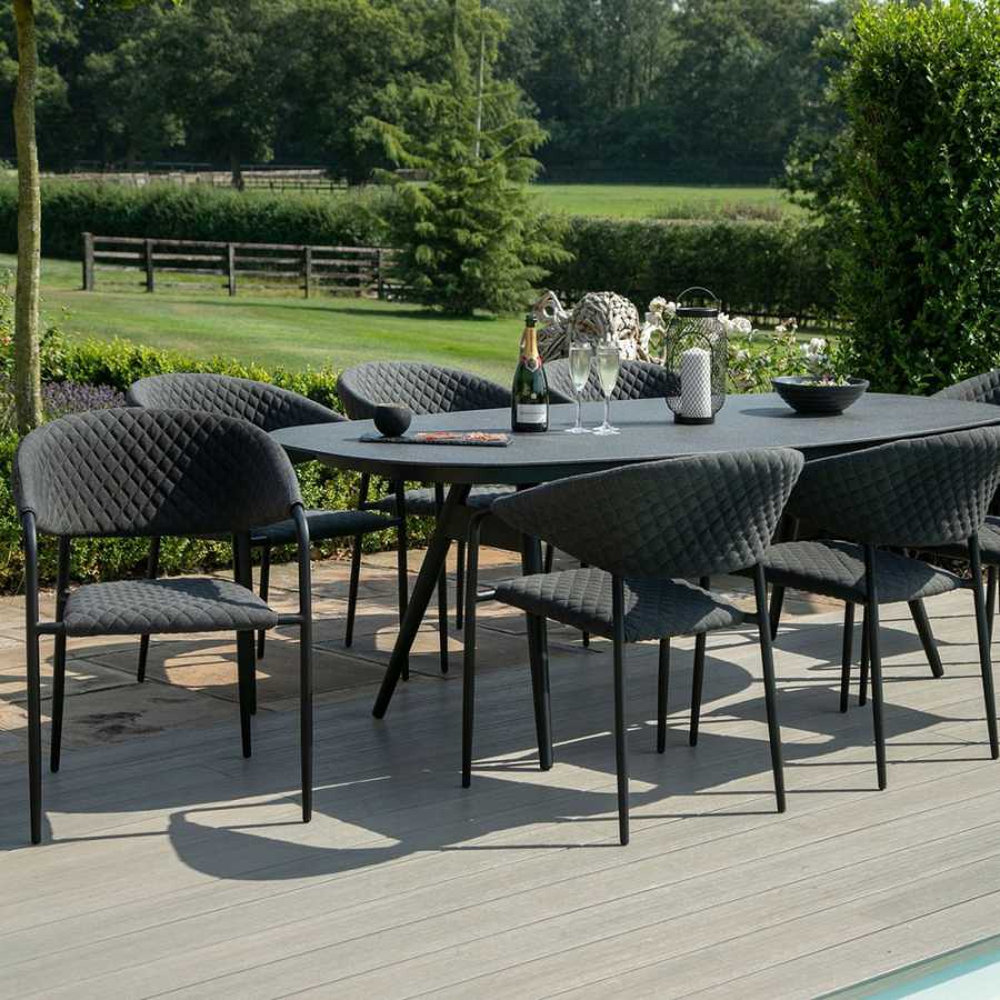 Maze Pebble 8 Seater Outdoor Dining Set - Charcoal