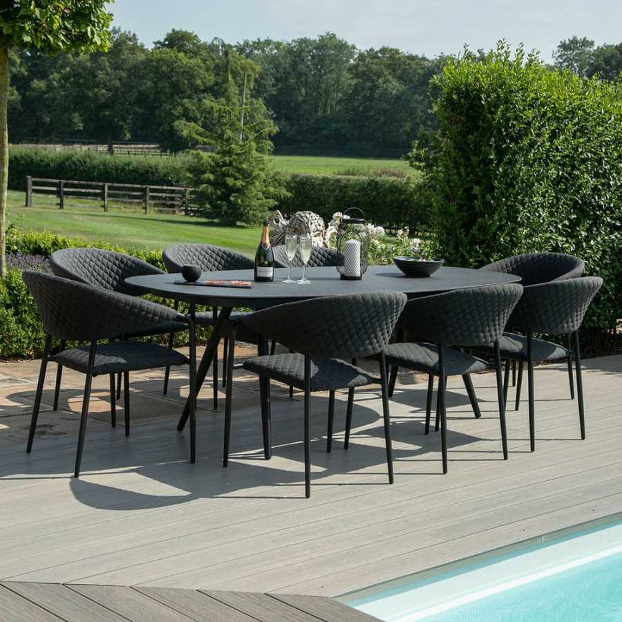 Maze Pebble 8 Seater Outdoor Dining Set - Charcoal