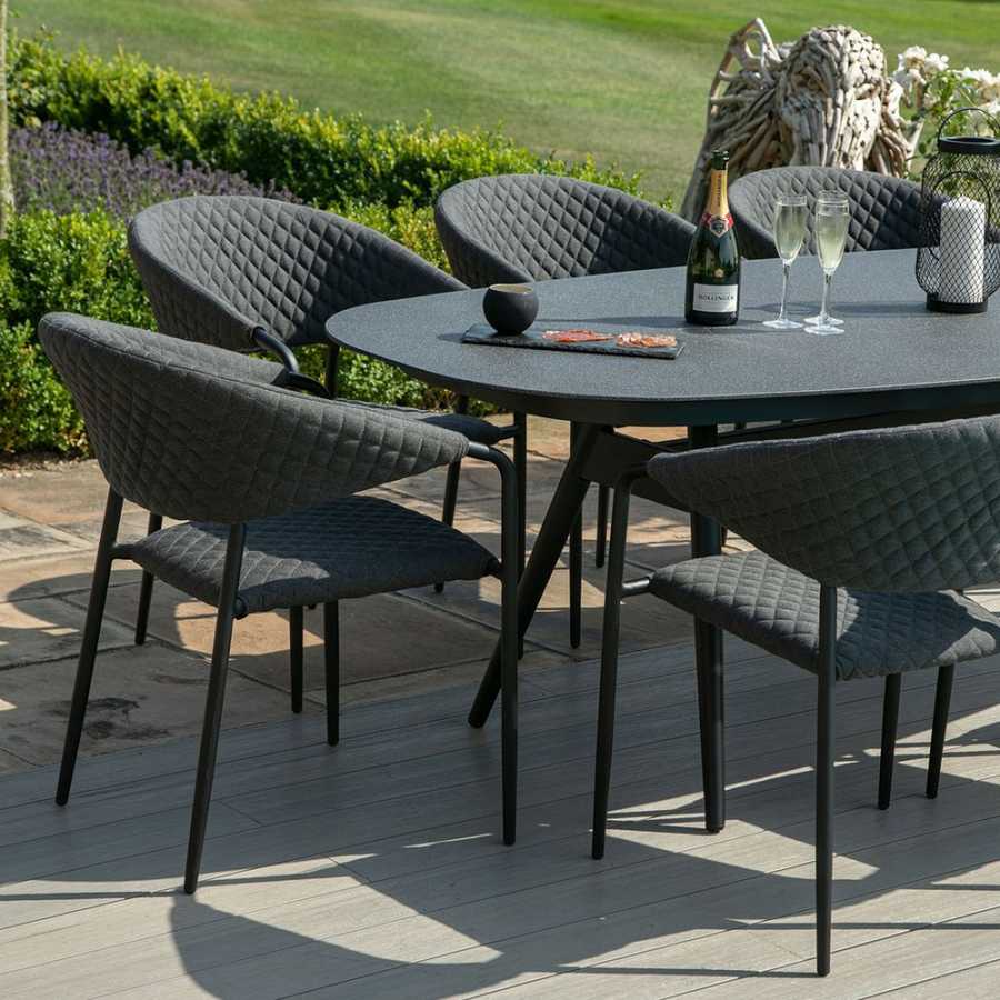 Maze Pebble 8 Seater Outdoor Dining Set - Charcoal