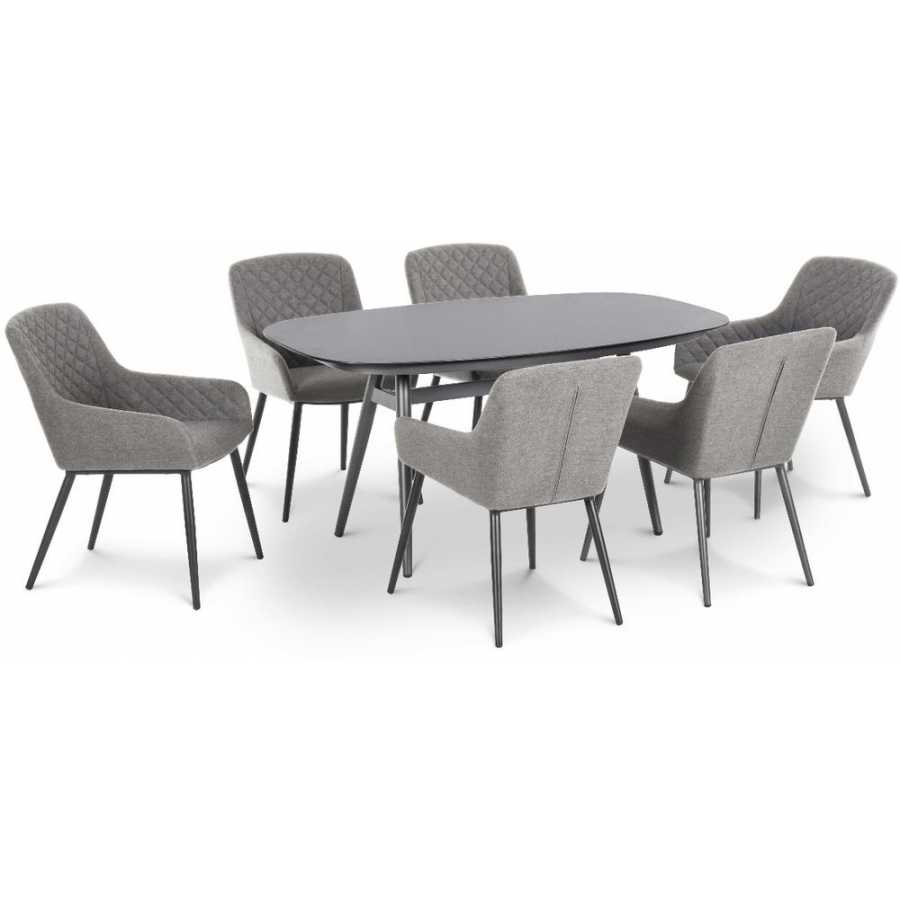 Maze Zest Oval 6 Seater Outdoor Dining Set - Flanelle