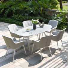 Maze Zest Oval 6 Seater Outdoor Dining Set - Lead Chine