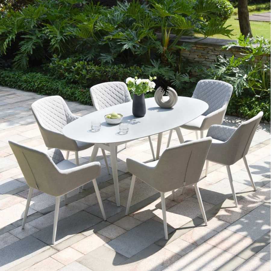 Maze Zest Oval 6 Seater Outdoor Dining Set - Lead Chine