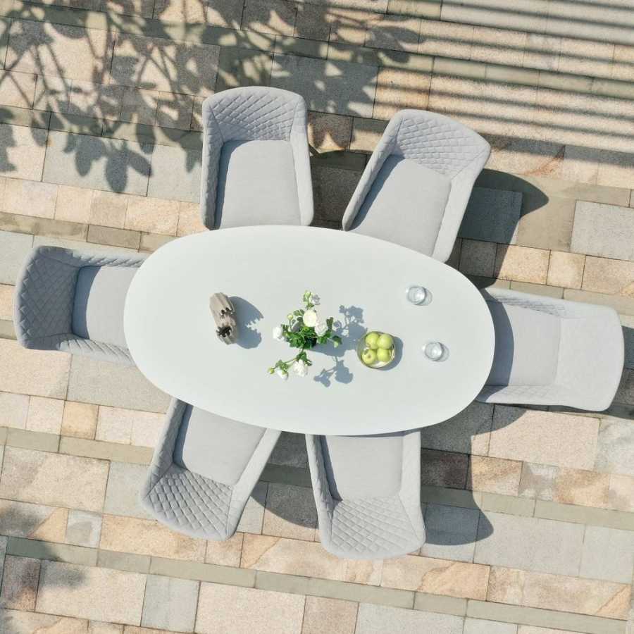 Maze Zest Oval 6 Seater Outdoor Dining Set - Lead Chine