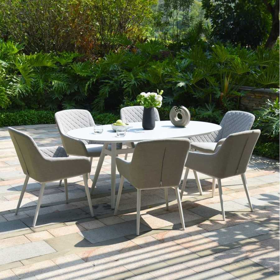 Maze Zest Oval 6 Seater Outdoor Dining Set - Lead Chine