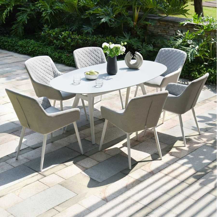 Maze Zest Oval 6 Seater Outdoor Dining Set - Lead Chine