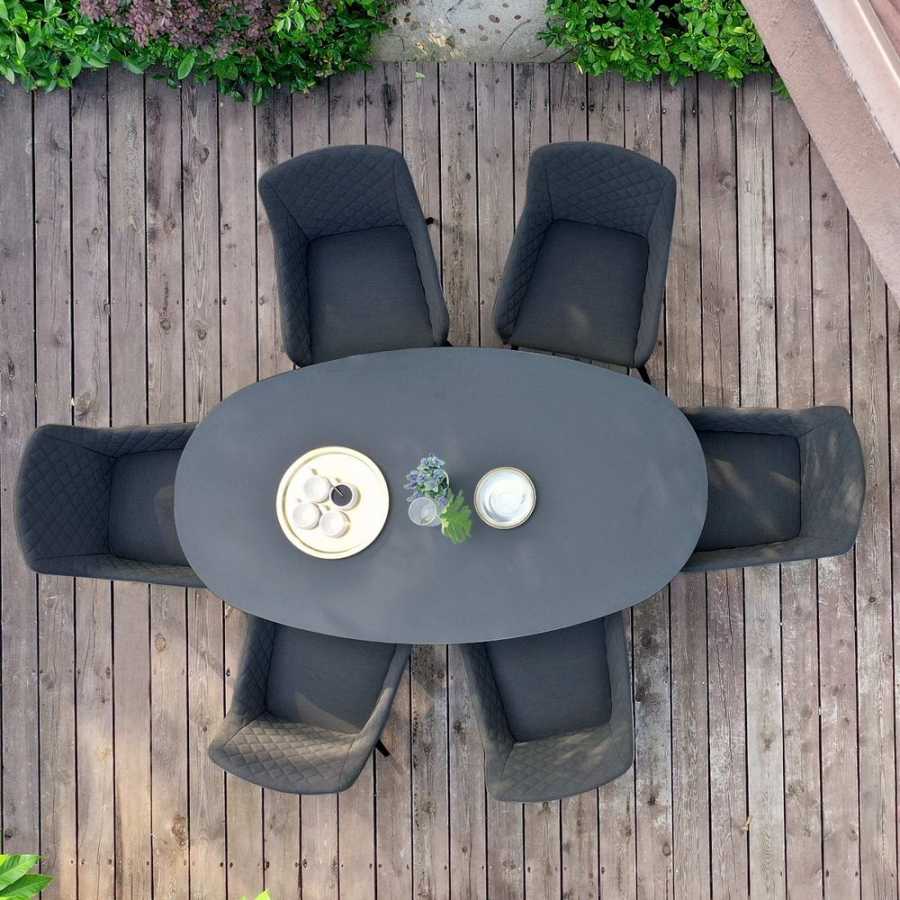 Maze Zest Oval 6 Seater Outdoor Dining Set - Charcoal