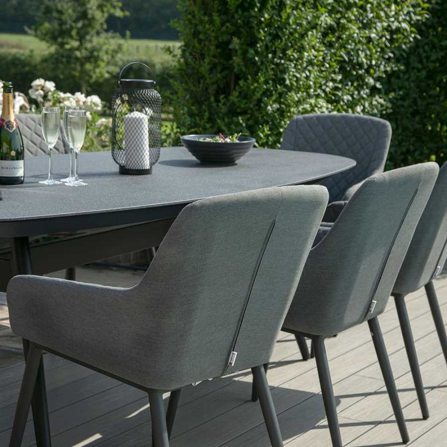 Maze Zest Oval 8 Seater Outdoor Dining Set - Flanelle