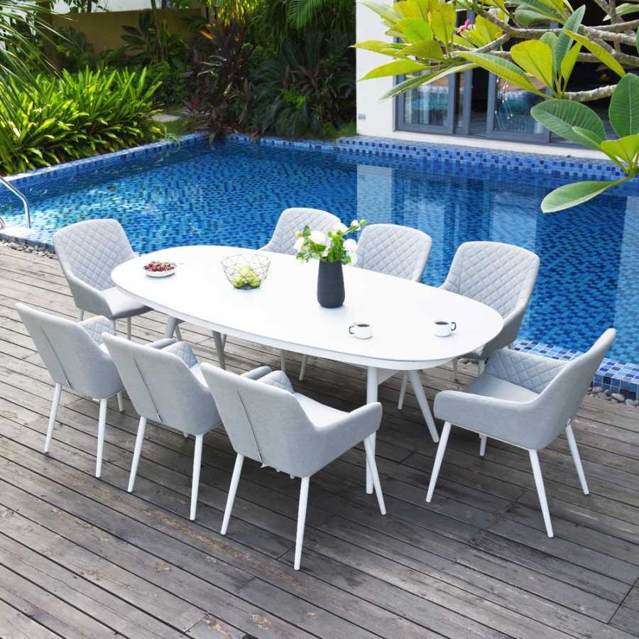 Maze Zest Oval 8 Seater Outdoor Dining Set - Lead Chine