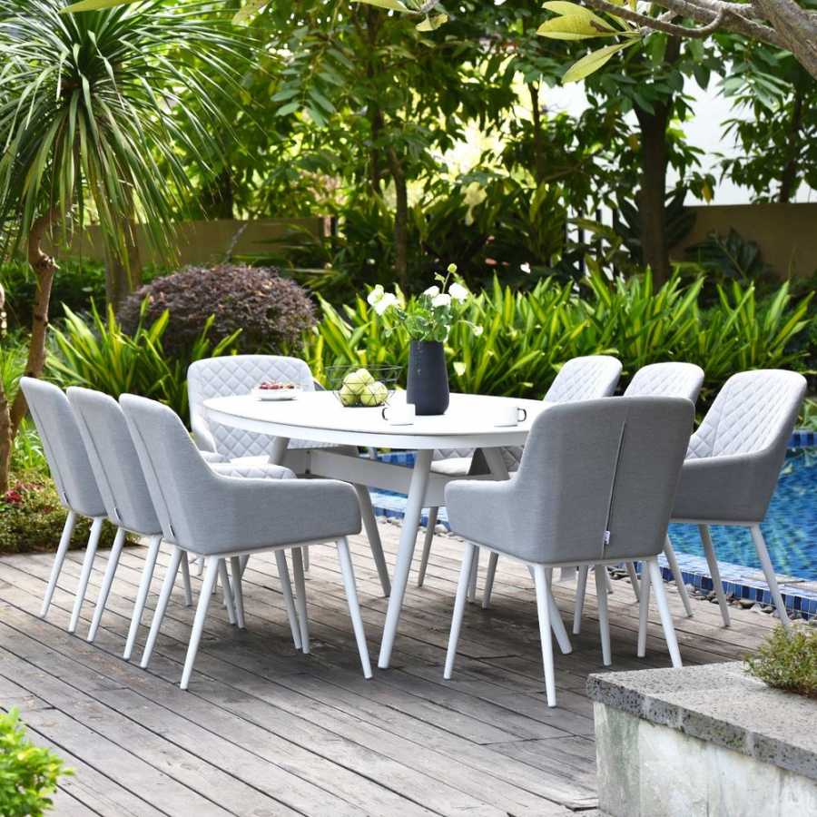 Maze Zest Oval 8 Seater Outdoor Dining Set - Lead Chine