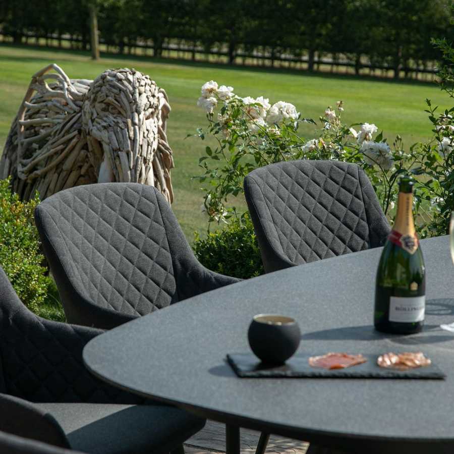 Maze Zest Oval 8 Seater Outdoor Dining Set - Charcoal