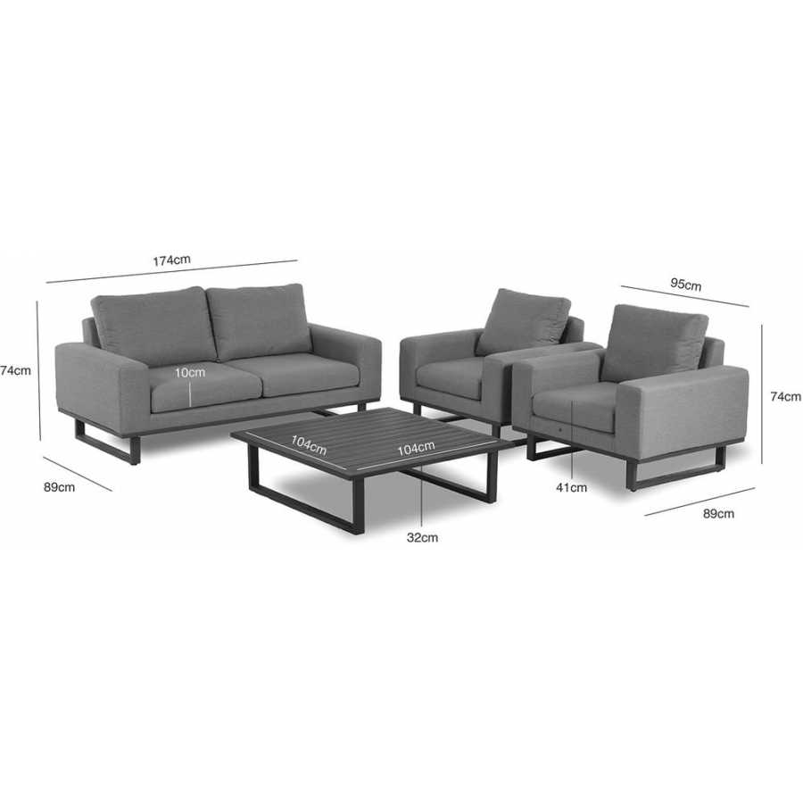 Maze Ethos 4 Seater Outdoor Sofa Set - Flanelle