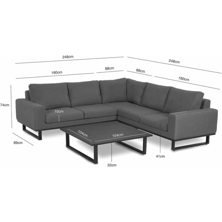 Maze Ethos 5 Seater Outdoor Corner Sofa Set - Flanelle