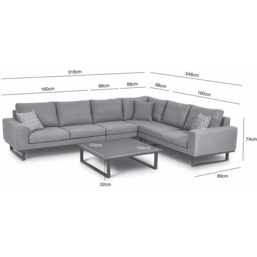 Maze Ethos 6 Seater Outdoor Corner Sofa Set - Flanelle