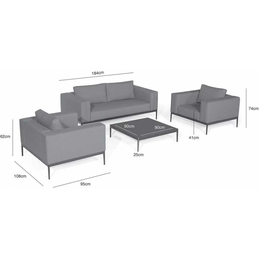 Maze Eve 4 Seater Outdoor Sofa Set - Flanelle