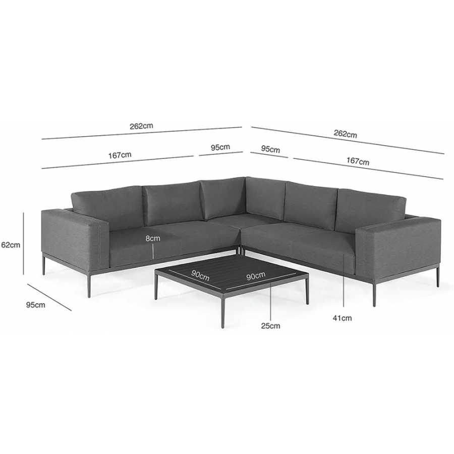 Maze Eve Outdoor Corner Sofa Set - Charcoal