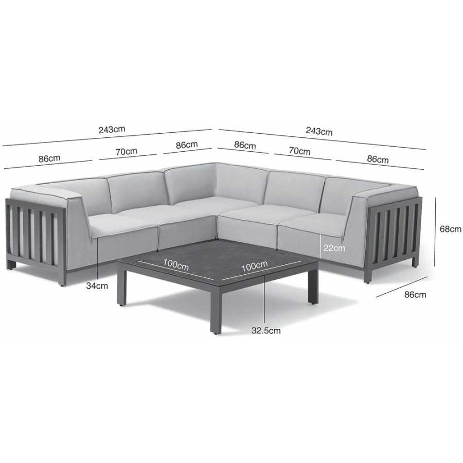 Maze Ibiza 5 Seater Outdoor Corner Sofa Set