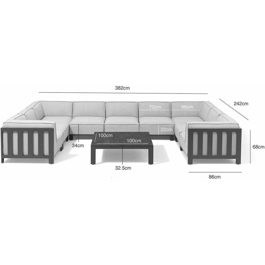 Maze Ibiza U-Shaped Outdoor Corner Sofa Set