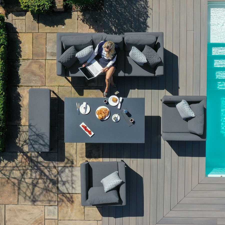 Maze Pulse Outdoor Sofa Set With Rising Table - Flanelle