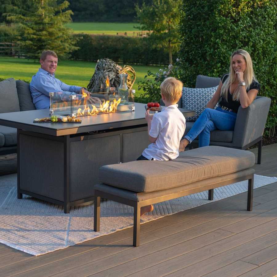 Maze Pulse Sofa Set With Fire Pit Table - Flanelle