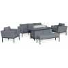 Maze Pulse Outdoor Sofa Set With Fire Pit Table - Flanelle