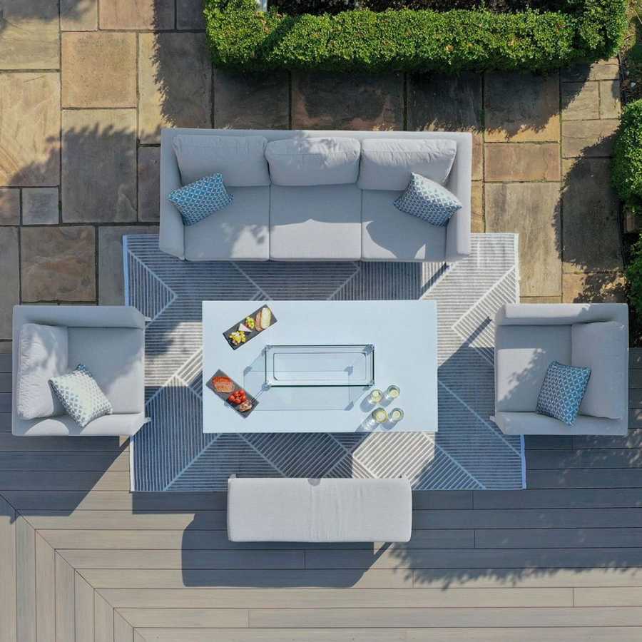 Maze Pulse Sofa Set With Fire Pit Table - Lead Chine