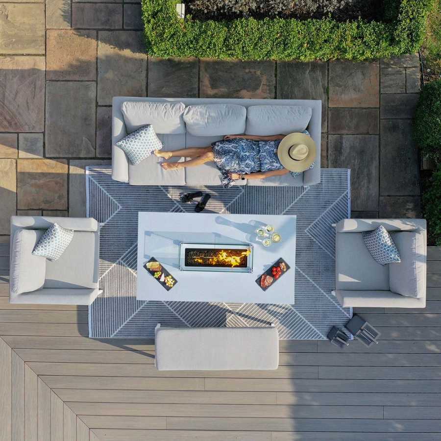 Maze Pulse Sofa Set With Fire Pit Table - Lead Chine