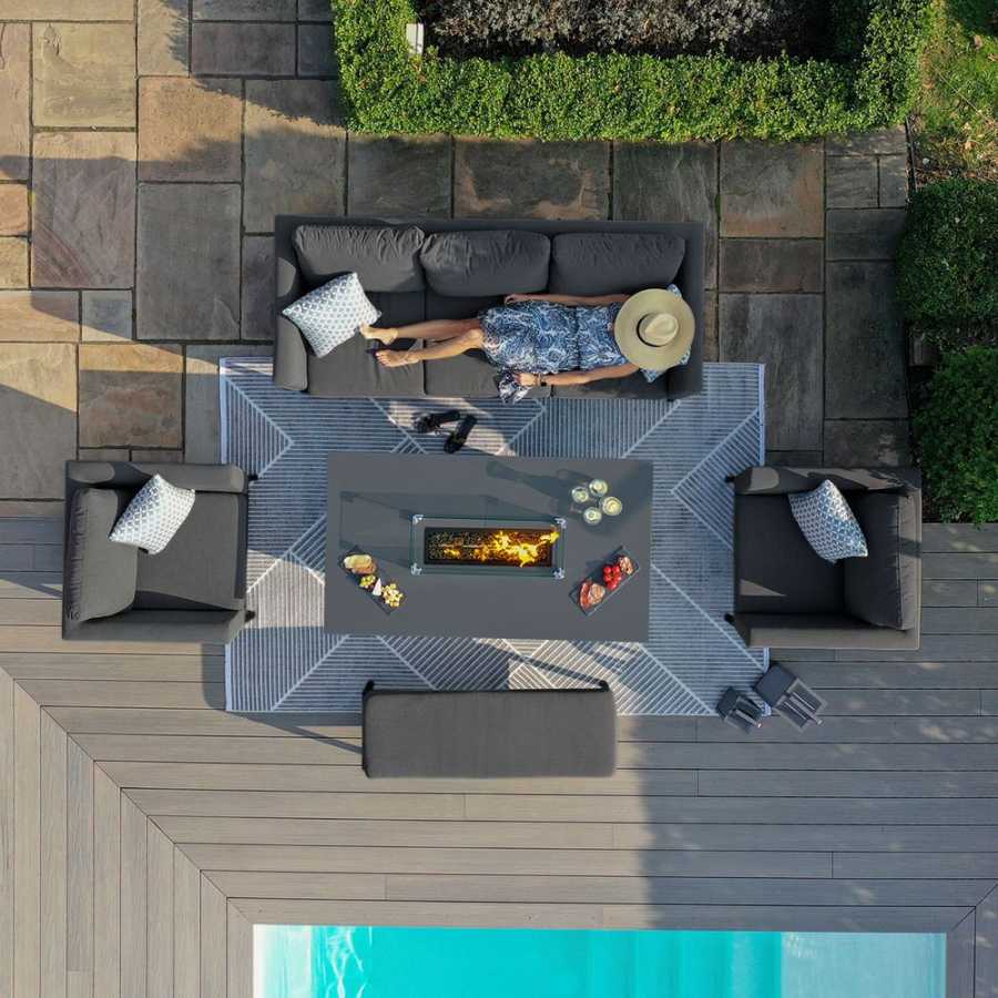 Maze Pulse Sofa Set With Fire Pit Table - Charcoal