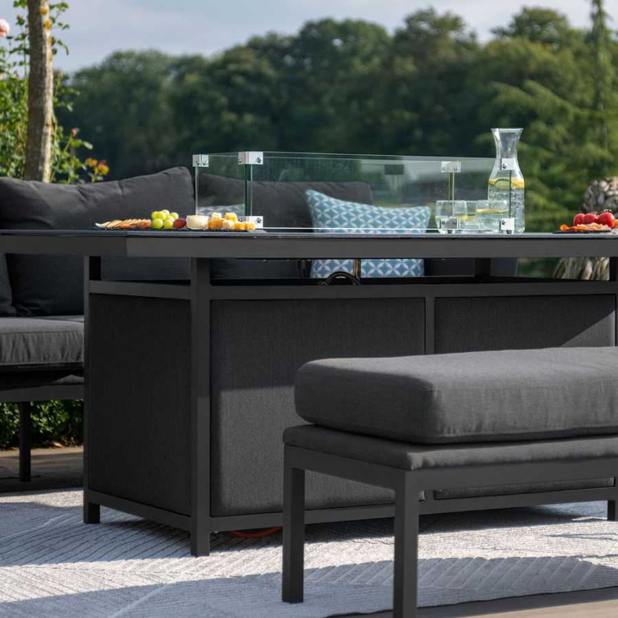 Maze Pulse Sofa Set With Fire Pit Table - Charcoal