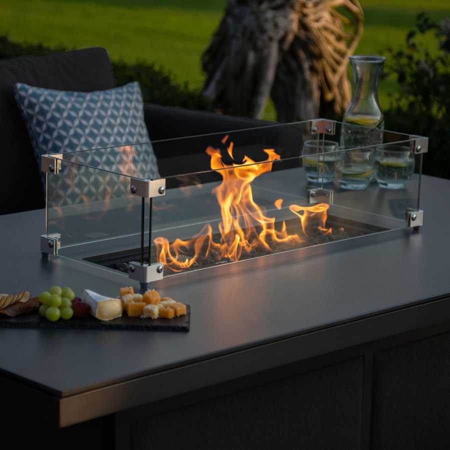 Maze Pulse Sofa Set With Fire Pit Table - Charcoal