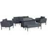 Maze Pulse Outdoor Sofa Set With Fire Pit Table - Charcoal