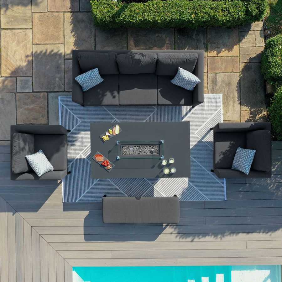 Maze Pulse Sofa Set With Fire Pit Table - Charcoal