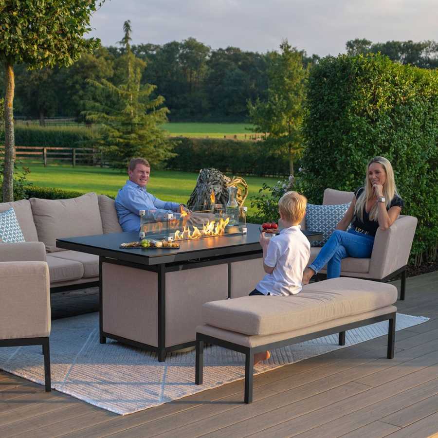 Maze Pulse Sofa Set With Fire Pit Table - Taupe