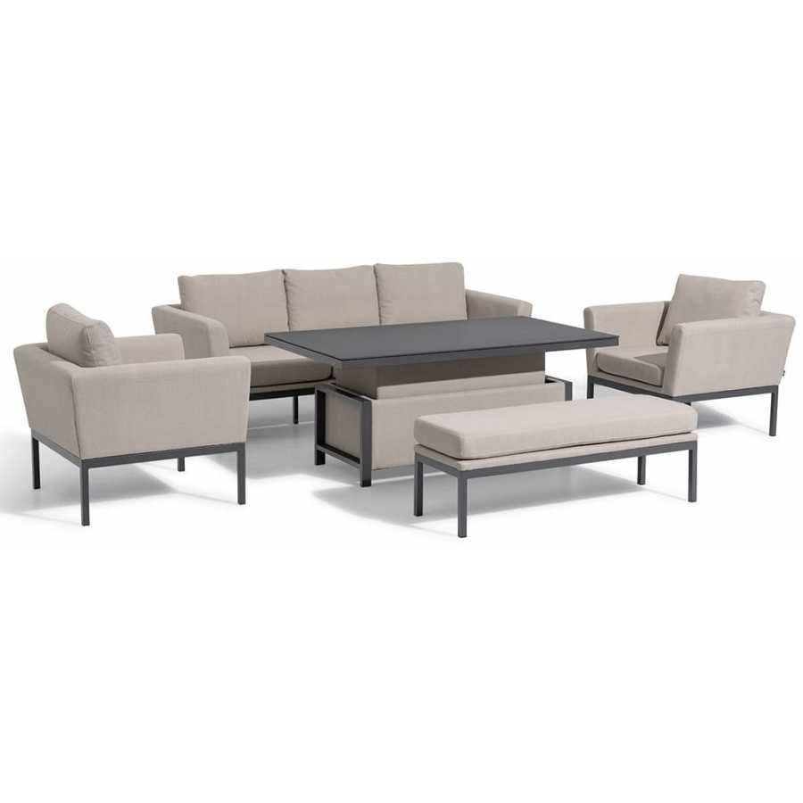 Maze Pulse Outdoor Sofa Set With Rising Table - Oatmeal