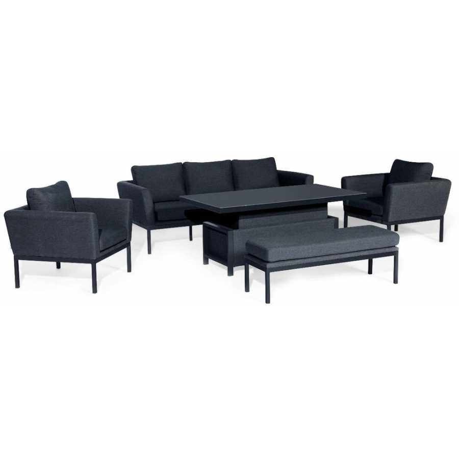 Maze Pulse Outdoor Sofa Set With Rising Table - Charcoal