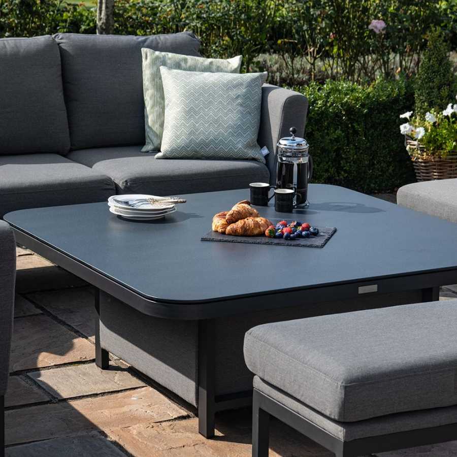 Maze Pulse Deluxe 10 Seater Outdoor Corner Sofa Set With Rising Table - Flanelle