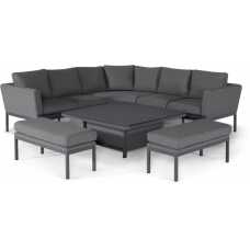 Maze Pulse Deluxe 10 Seater Outdoor Corner Sofa Set With Rising Table - Flanelle