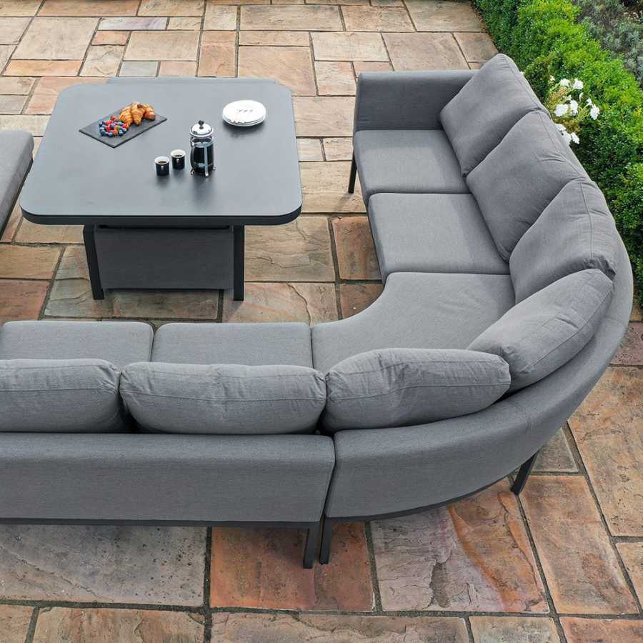 Maze Pulse Deluxe 10 Seater Outdoor Corner Sofa Set With Rising Table - Flanelle