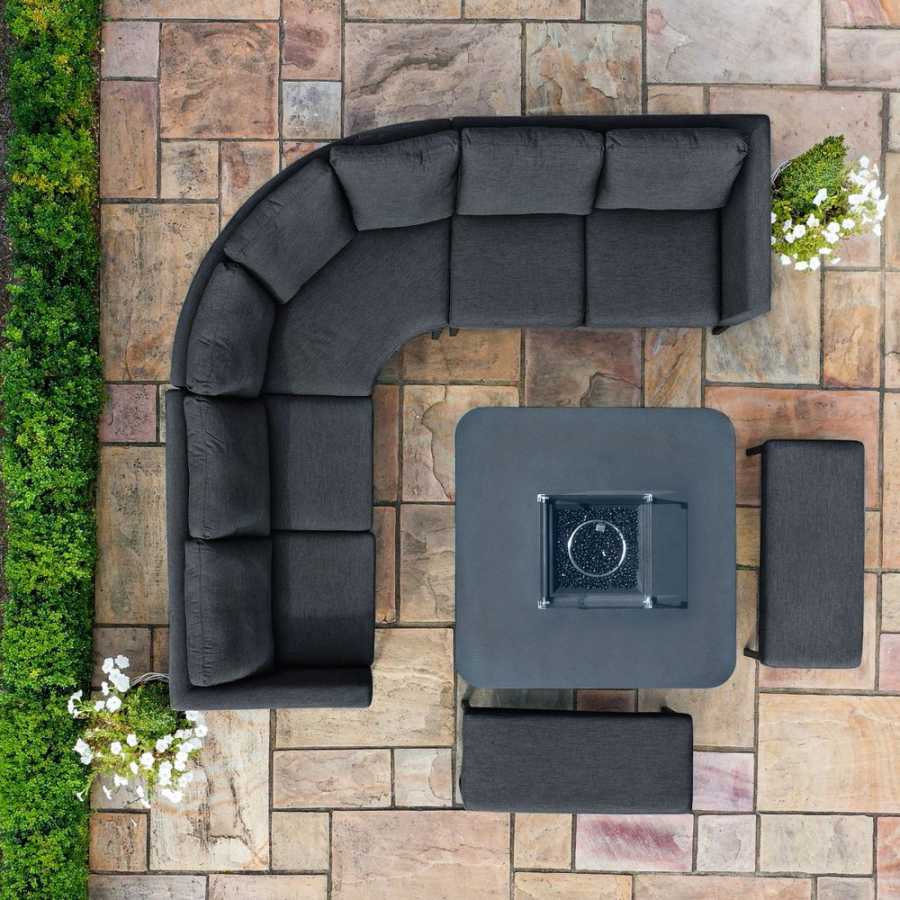 Maze Pulse 10 Seater Outdoor Corner Sofa Set With Fire Pit Table - Charcoal